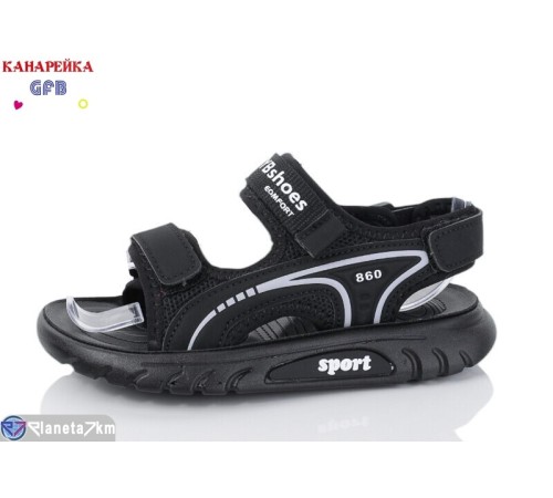 Сандалі дитячі на літо (8 пар р.32-37) чорний  "GFB-Канарейка"
