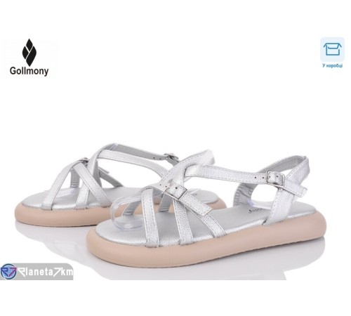 Босоніжки жіночі на літо (8 пар р.36-41) срібний  "Gollmony"