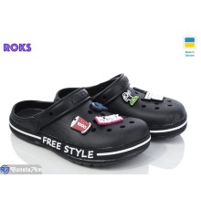 Кроки дитячі на літо (8 пар р.33-36) чорний  "Roks"