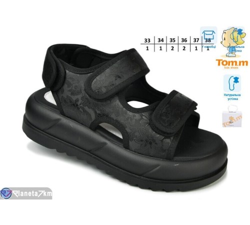 Дитячі босоніжки на літо (8 пар р.33-38) чорний  "TOMMY"