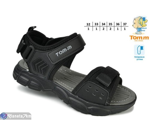 Сандалі дитячі на літо (8 пар р.32-37) чорний  "TOMMY"