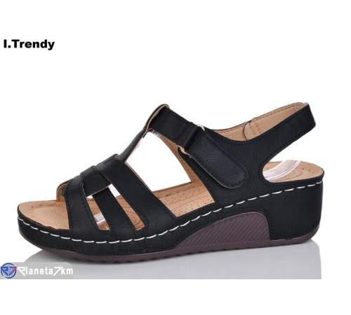 Босоніжки жіночі на літо (8 пар р.37-42) чорний  "Trendy"