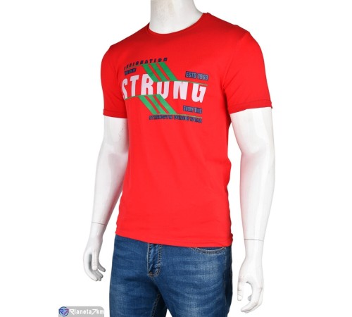 Футболка чоловіча на літо (5 шт. р.сетка S-2XL) червоний  "Kalabok"