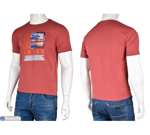 Футболка чоловіча на літо (5 шт. р.сетка S-2XL) бордовий  "Kalabok"