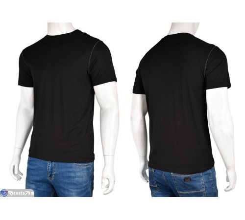 Футболка чоловіча на літо (4 шт. р.сетка M-2XL) чорний  "Kalabok"