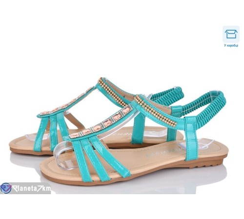 Босоніжки жіночі на літо (8 пар р.37-41) зелений  "DiRama"