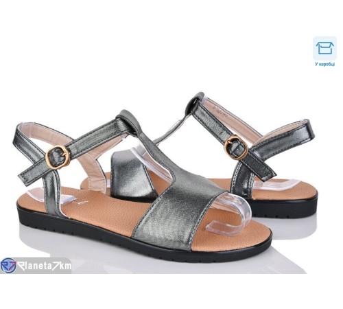 Босоніжки жіночі на літо (8 пар р.37-41) графіт  "DiRama"