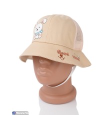 Панама дитяча на літо (5 шт. р.сетка 52-54) бежевий  "CAROLLA"