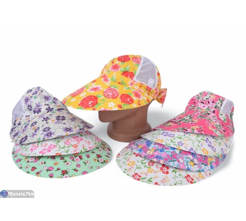 Кепка жіноча на літо (5 шт. р.сетка 56-58) мікс  "CAROLLA"