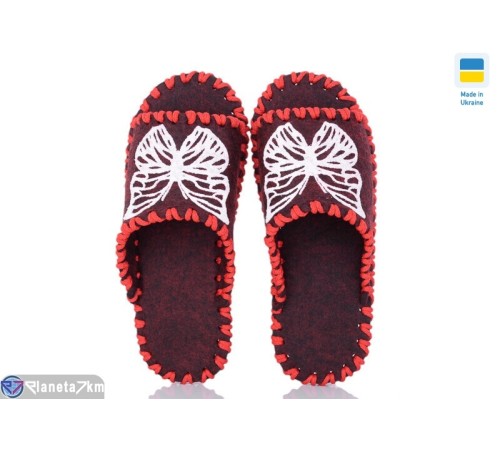 Тапки жіночі на весну/осінь (9 пар р.36-41) бордовий  "Activ"