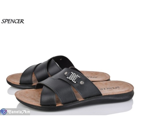 Шлепки чоловічі на літо (6 пар р.41-46) чорний  "Spencer"