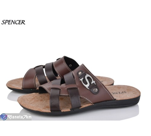 Шлепки чоловічі на літо (6 пар р.41-46) коричневий  "Spencer"