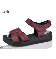 Босоніжки жіночі на літо (8 пар р.37-42) бордовий  "Aba"