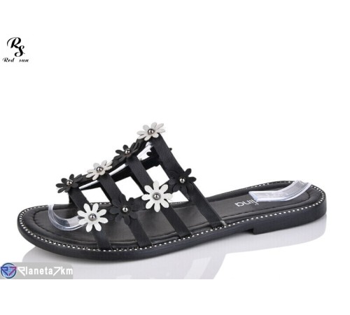 Шлепки жіночі на літо (8 пар р.36-41) чорний  "Red Sun"