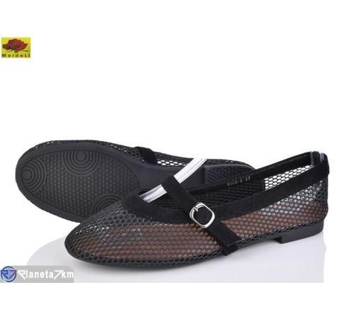 Балетки жіночі на літо (8 пар р.36-41) чорний  "Mei De Li"