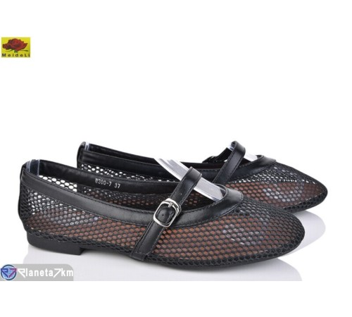 Балетки жіночі на літо (8 пар р.36-41) чорний  "Mei De Li"