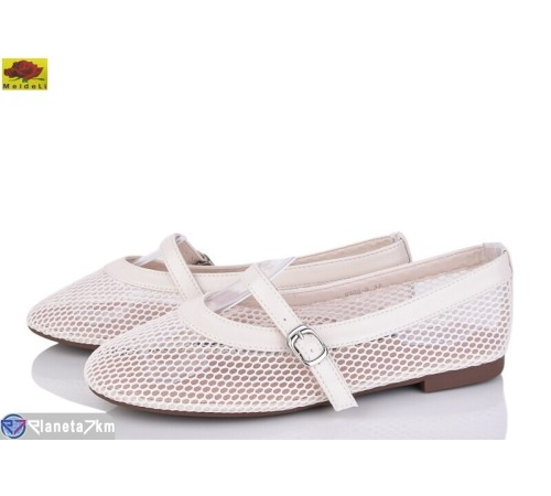 Балетки жіночі на літо (8 пар р.36-41) бежевий  "Mei De Li"