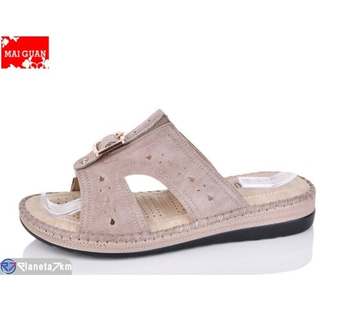 Шлепки жіночі на літо (8 пар р.37-42) коричневий  "Maiguan"