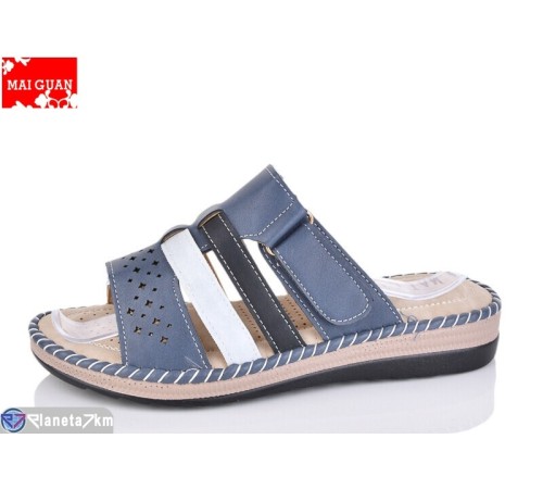 Шлепки жіночі на літо (8 пар р.37-42) синій  "Maiguan"