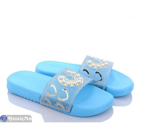 Шлепки жіночі на літо (12 пар р.36-41) блакитний  "LAIFA"
