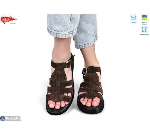 Босоніжки жіночі на літо (8 пар р.36-41) коричневий  "ARTO"