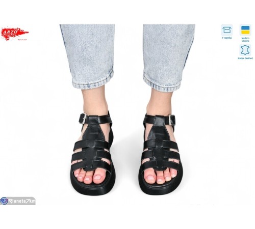 Босоніжки жіночі на літо (8 пар р.36-41) чорний  "ARTO"