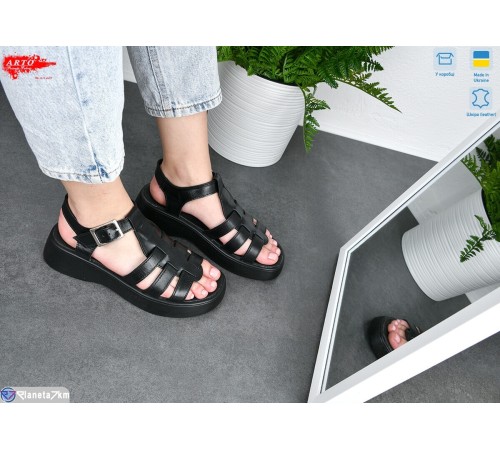 Босоніжки жіночі на літо (8 пар р.36-41) чорний  "ARTO"