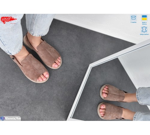 Босоніжки жіночі на літо (8 пар р.36-41) коричневий  "ARTO"