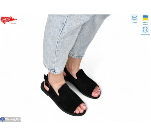 Босоніжки жіночі на літо (8 пар р.36-41) чорний  "ARTO"