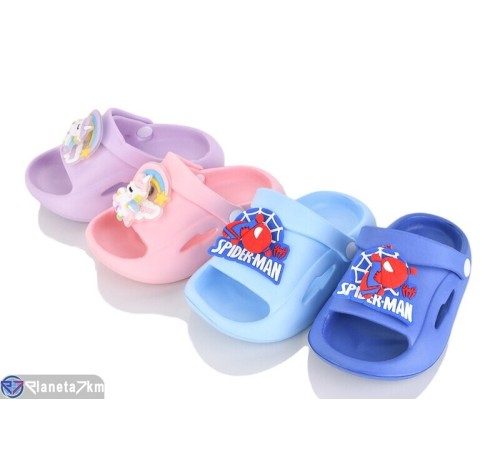 Шлепки дитячі на літо (12 пар р.18-23) мікс  "MILLY"