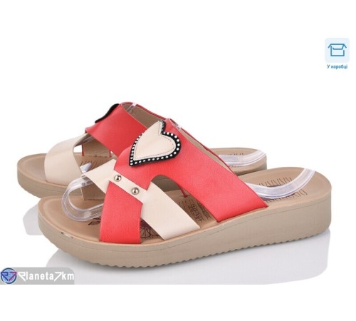 Шлепки жіночі на літо (8 пар р.37-42) червоний  "Fuggo"