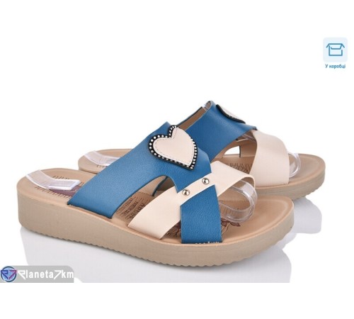 Шлепки жіночі на літо (8 пар р.37-42) синій  "Fuggo"