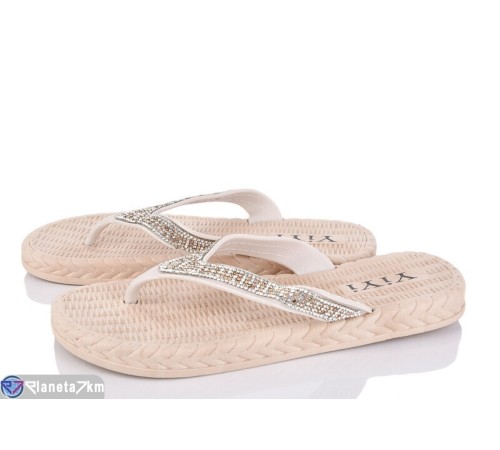 Шлепки жіночі на літо (12 пар р.37-41) бежевий  "Fuggo"