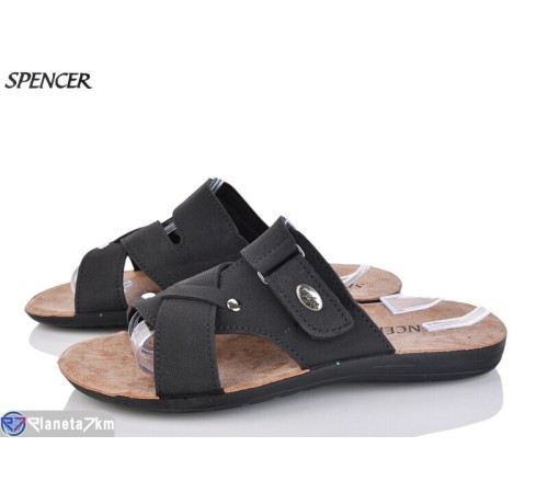 Шлепки чоловічі на літо (6 пар р.41-46) чорний  "Spencer"