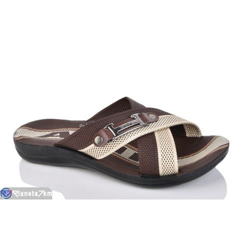 Шлепки чоловічі на літо (6 пар р.40-44) коричневий  "Taffi"