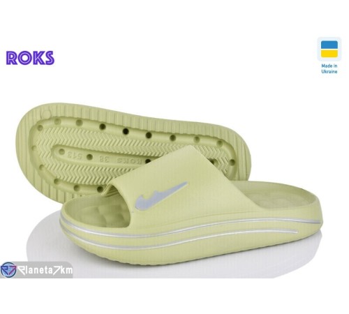 Шлепки жіночі на літо (8 пар р.37-40) зелений  "Roks"