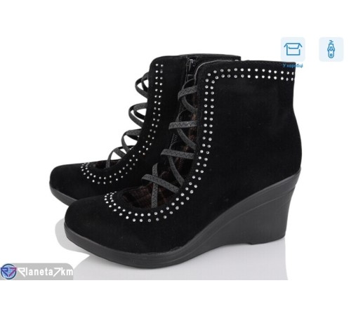 Черевики жіночі на весну/осінь (6 пар р.36-41) чорний  "Fuggo"