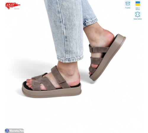 Шлепки жіночі на літо (8 пар р.36-41) коричневий  "ARTO"