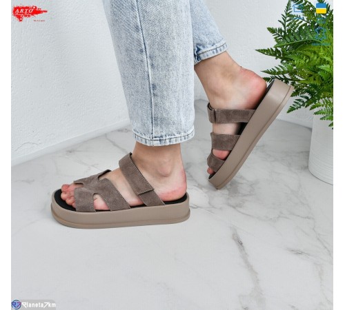 Шлепки жіночі на літо (8 пар р.36-41) коричневий  "ARTO"