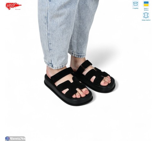 Шлепки жіночі на літо (8 пар р.36-41) чорний  "ARTO"