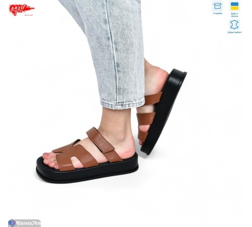 Шлепки жіночі на літо (8 пар р.36-41) коричневий  "ARTO"