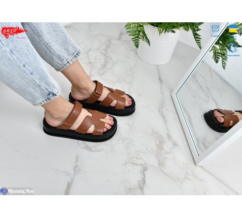Шлепки жіночі на літо (8 пар р.36-41) коричневий  "ARTO"