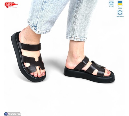 Шлепки жіночі на літо (8 пар р.36-41) коричневий  "ARTO"