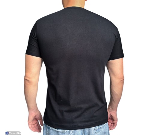 Футболка чоловіча на літо (5 шт. р.сетка M-3XL) чорний  "Plato"
