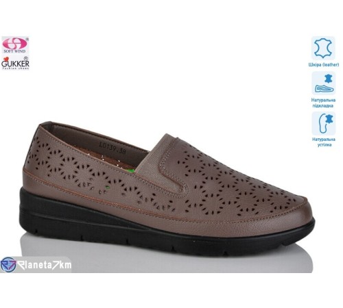 Туфлі жіночі на літо (8 пар р.37-42) коричневий  "Gukkcr"