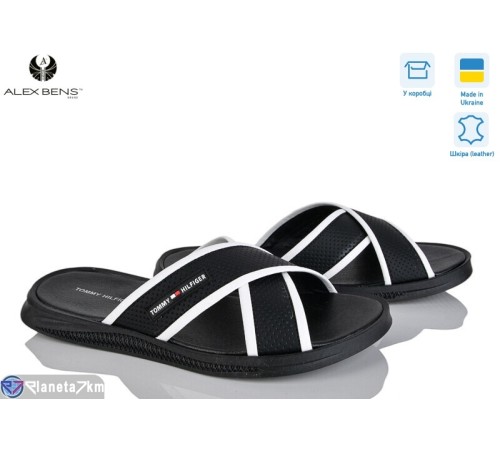 Шлепки чоловічі на літо (8 пар р.40-45) чорний  "Alex Bens"
