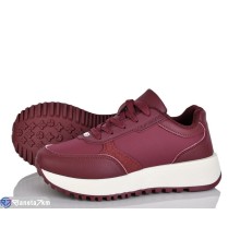 Кросівки жіночі на весну/осінь (8 пар р.36-41) бордовий  "LOREDANA"