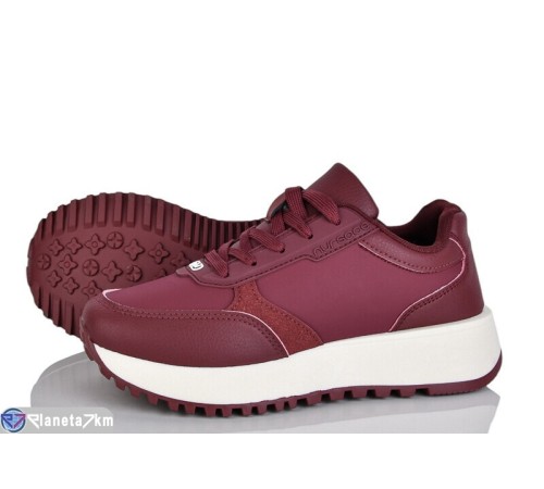 Кросівки жіночі на весну/осінь (8 пар р.36-41) бордовий  "LOREDANA"