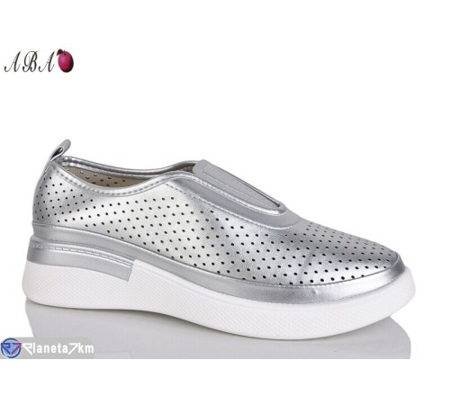 Туфлі жіночі на весну/осінь (8 пар р.36-41) срібний  "Aba"
