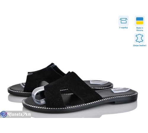 Шлепки жіночі на літо (6 пар р.36-40) чорний  "Linda"